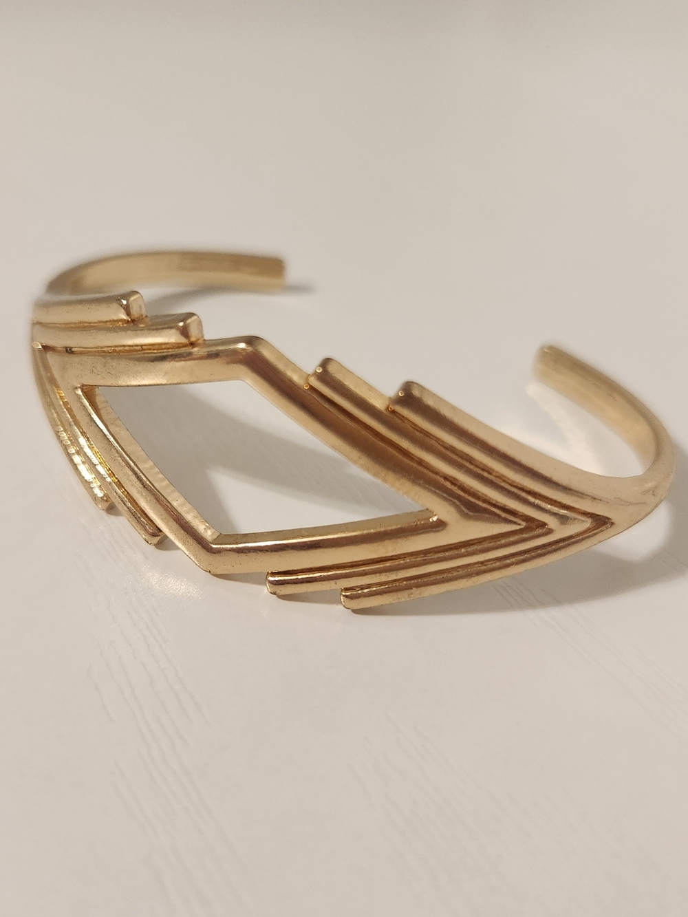 Vintage Gold Geometric Open Cuff Bracelet - Women Jewelry